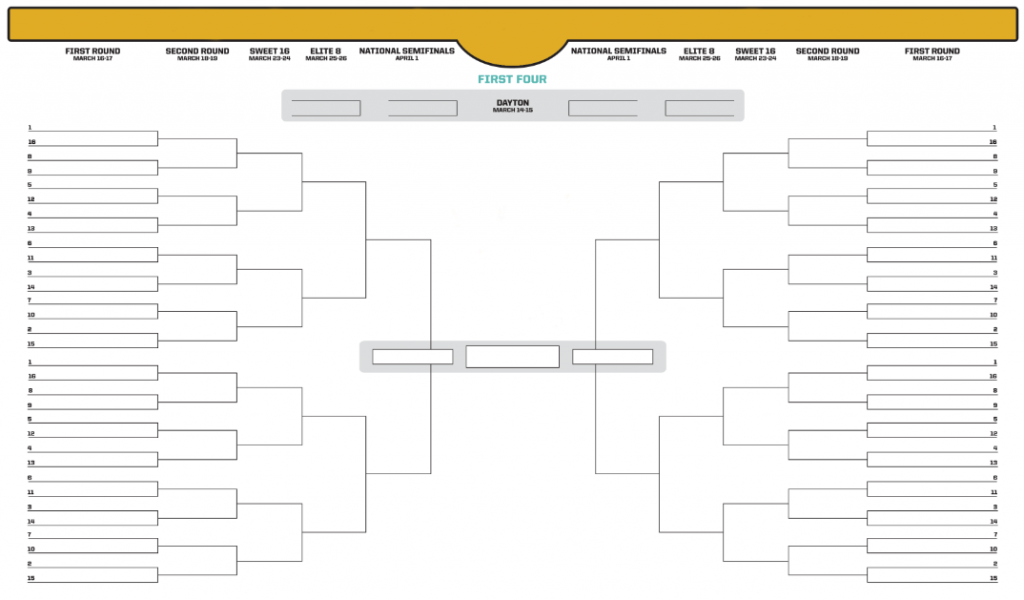 Blank March Madness Bracket Template TEMPLATES EXAMPLE TEMPLATES