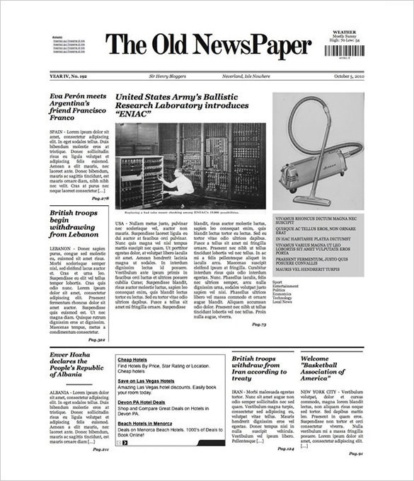 Blank Newspaper Template for Word