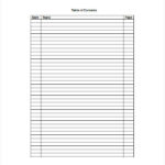 Blank Table Of Contents Template Pdf