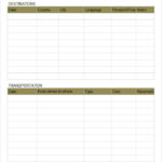 Blank Trip Itinerary Template