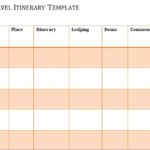 Blank Trip Itinerary Template