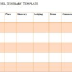 Blank Trip Itinerary Template