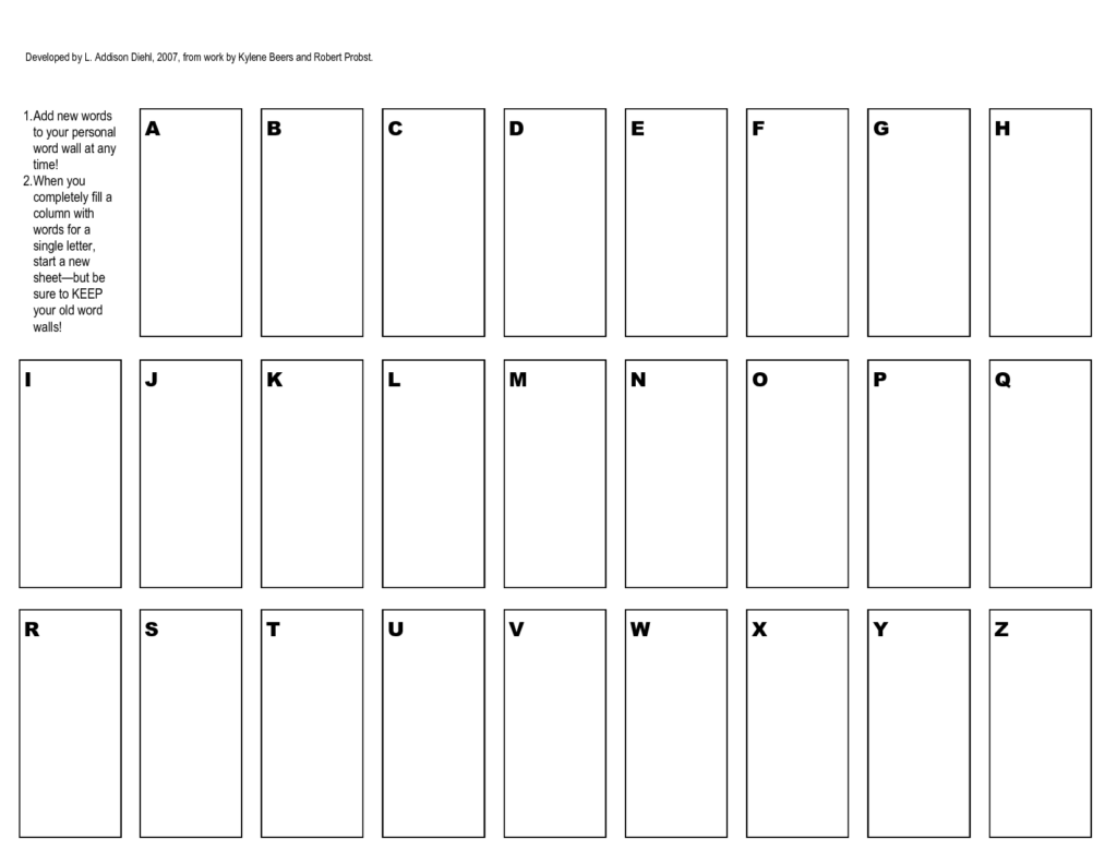 Blank Word Wall Template Free (1) - TEMPLATES EXAMPLE | TEMPLATES EXAMPLE
