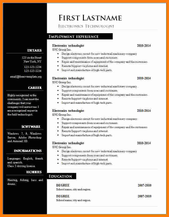 Cv Templates Download Microsoft Word