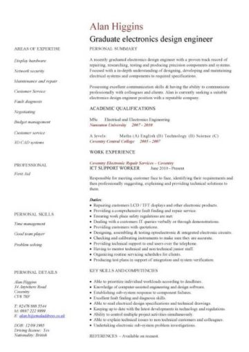 Cv Templates Graduate