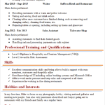 Cv Templates Hospitality