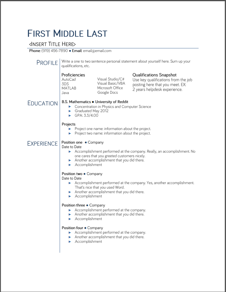 Cv Templates for Students