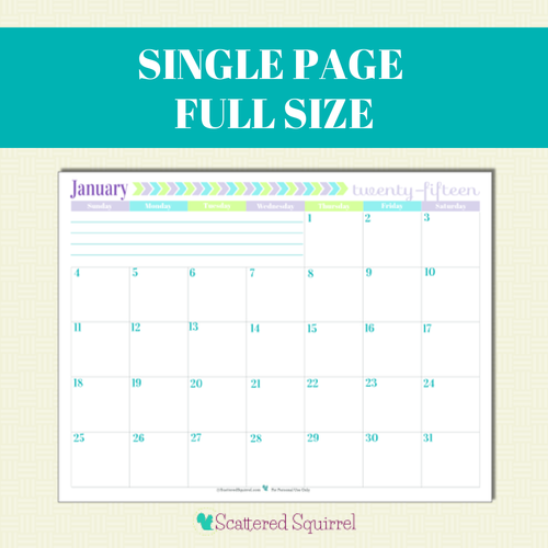 Full Page Blank Calendar Template