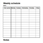 Printable Blank Daily Schedule Template