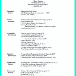 Resume Templates College Application