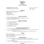 Resume Templates College Application