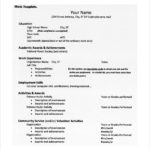 Resume Templates College Application