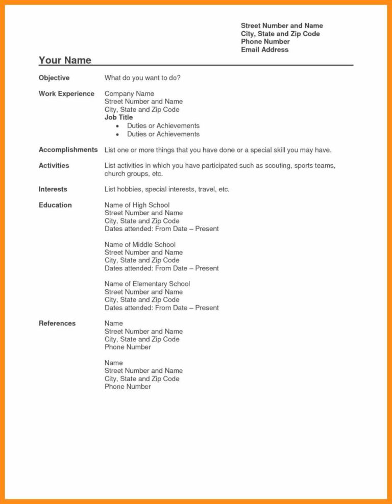 Copy And Paste Resume Template Free Download