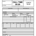 Blank Call Sheet Template