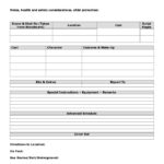 Blank Call Sheet Template