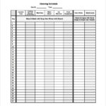 Blank Cleaning Schedule Template