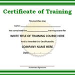 Certificate of Training Template