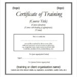 Certificate of Training Template