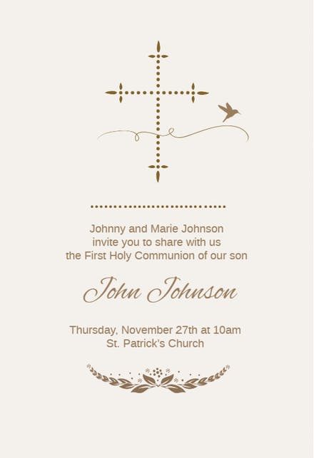 Invitation Templates Communion