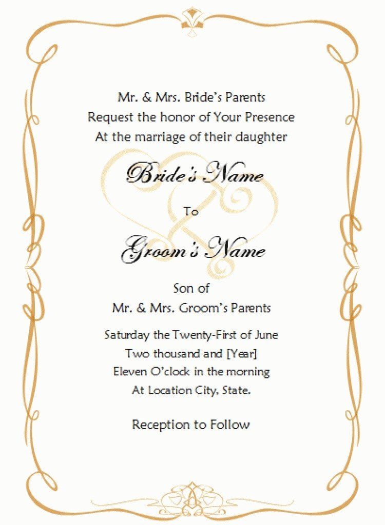 Invitation Templates Word