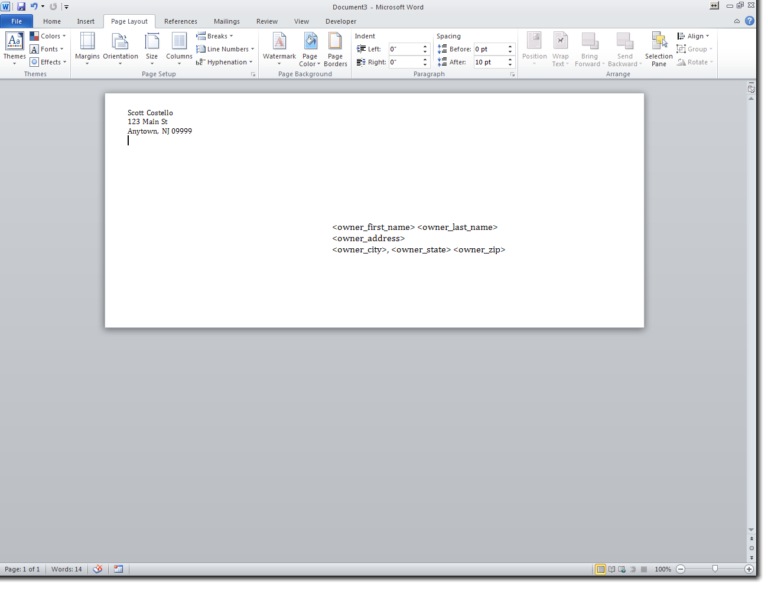 Letter template address window envelope 2 templates example