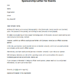 Letter Template Asking for Sponsorship