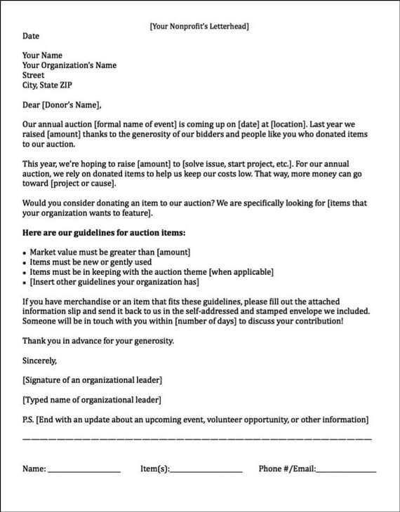 Letter Template Asking for Sponsorship