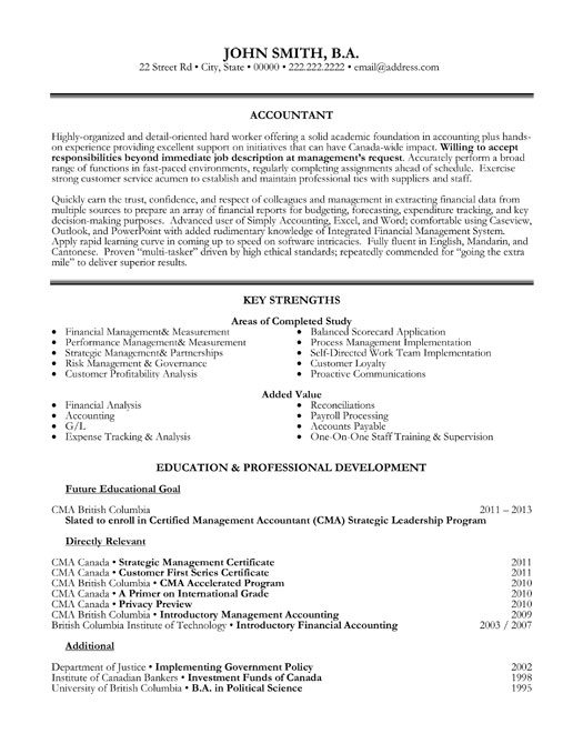 Resume Templates Accounting