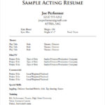 Resume Templates Acting