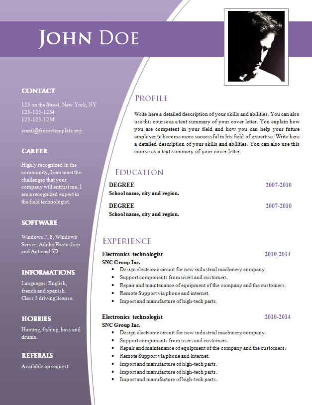 Resume Templates Word