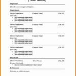 Blank Resume Templates for Microsoft Word