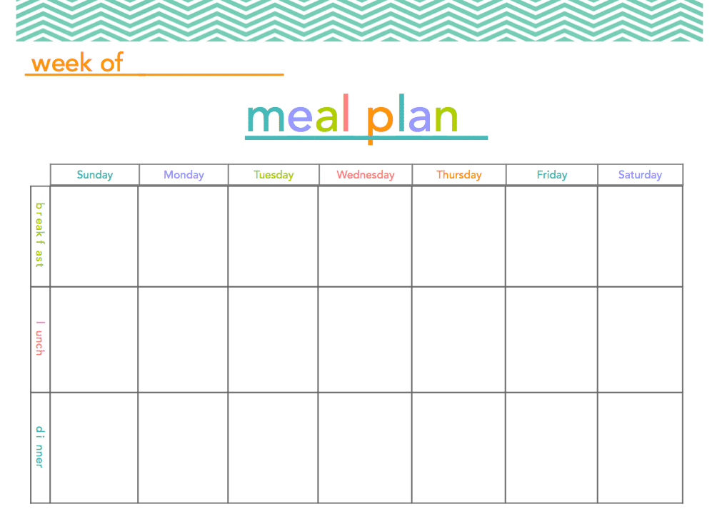 Blank Meal Plan Template