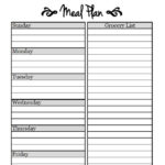 Blank Meal Plan Template