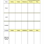 Blank Meal Plan Template