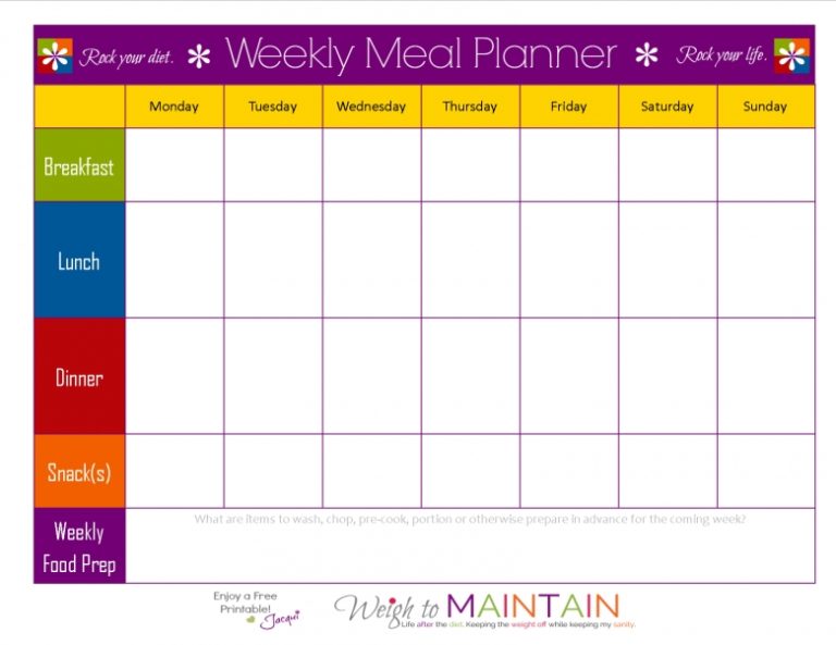 Blank Meal Plan Template (11) - TEMPLATES EXAMPLE | TEMPLATES EXAMPLE