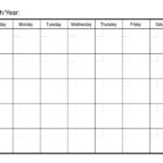 Blank One Month Calendar Template