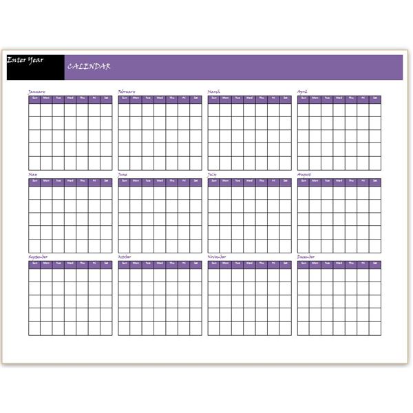 Blank One Month Calendar Template