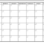 Blank One Month Calendar Template