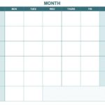 Blank One Month Calendar Template