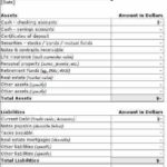 Blank Personal Financial Statement Template