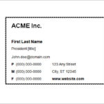 Free Blank Business Card Template Word