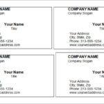 Free Blank Business Card Template Word