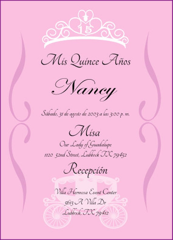 Invitations Templates for Quinceaneras In Spanish, quinceanera cards in spa...