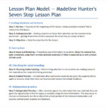 Madeline Hunter Lesson Plan Blank Template