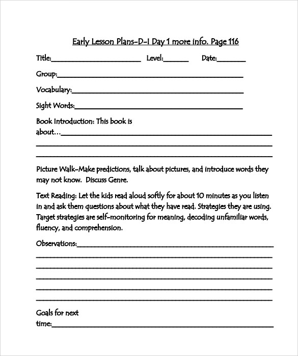 Madeline Hunter Lesson Plan Blank Template