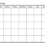 Month At A Glance Blank Calendar Template