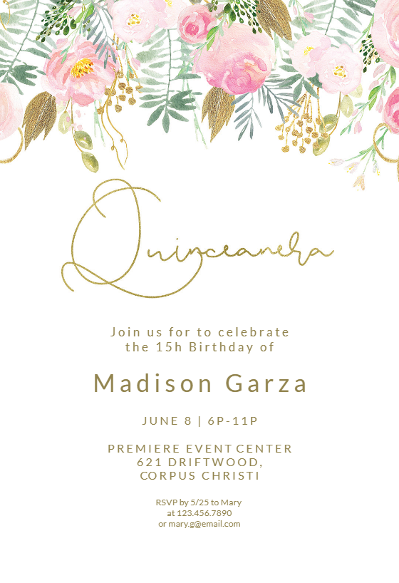 Quinceanera Invitation Templates Free Download