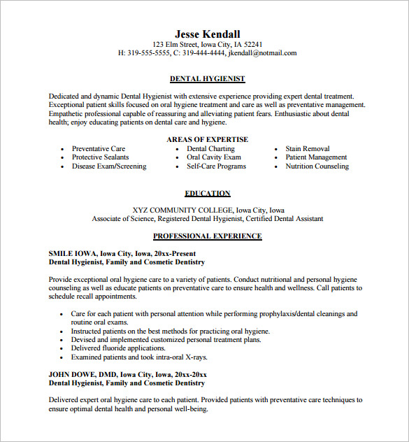 Resume Templates Dental Assistant