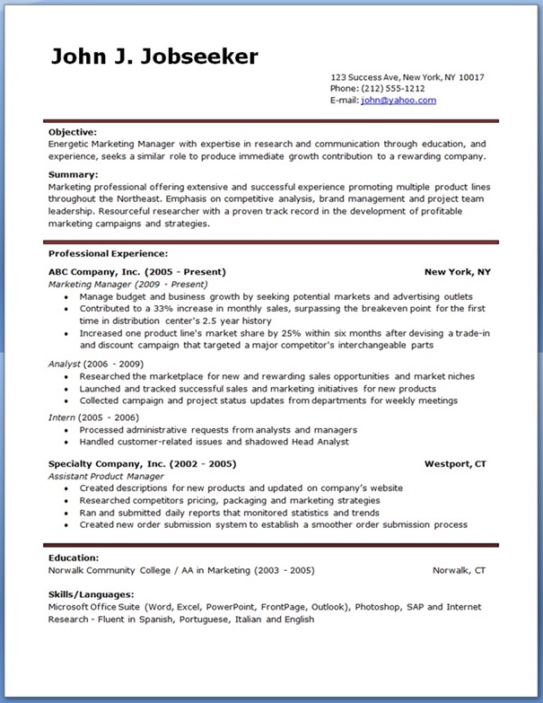 Resume Templates Download Free