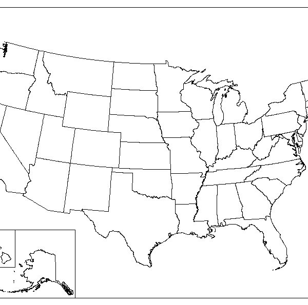 United States Map Template Blank 4 TEMPLATES EXAMPLE TEMPLATES United States Map Template Blank 4 600x595